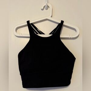 Lululemon Black Nylon Blend Cross Straps Athletic Bra Top Size 10